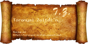 Toronyai Zoltán névjegykártya